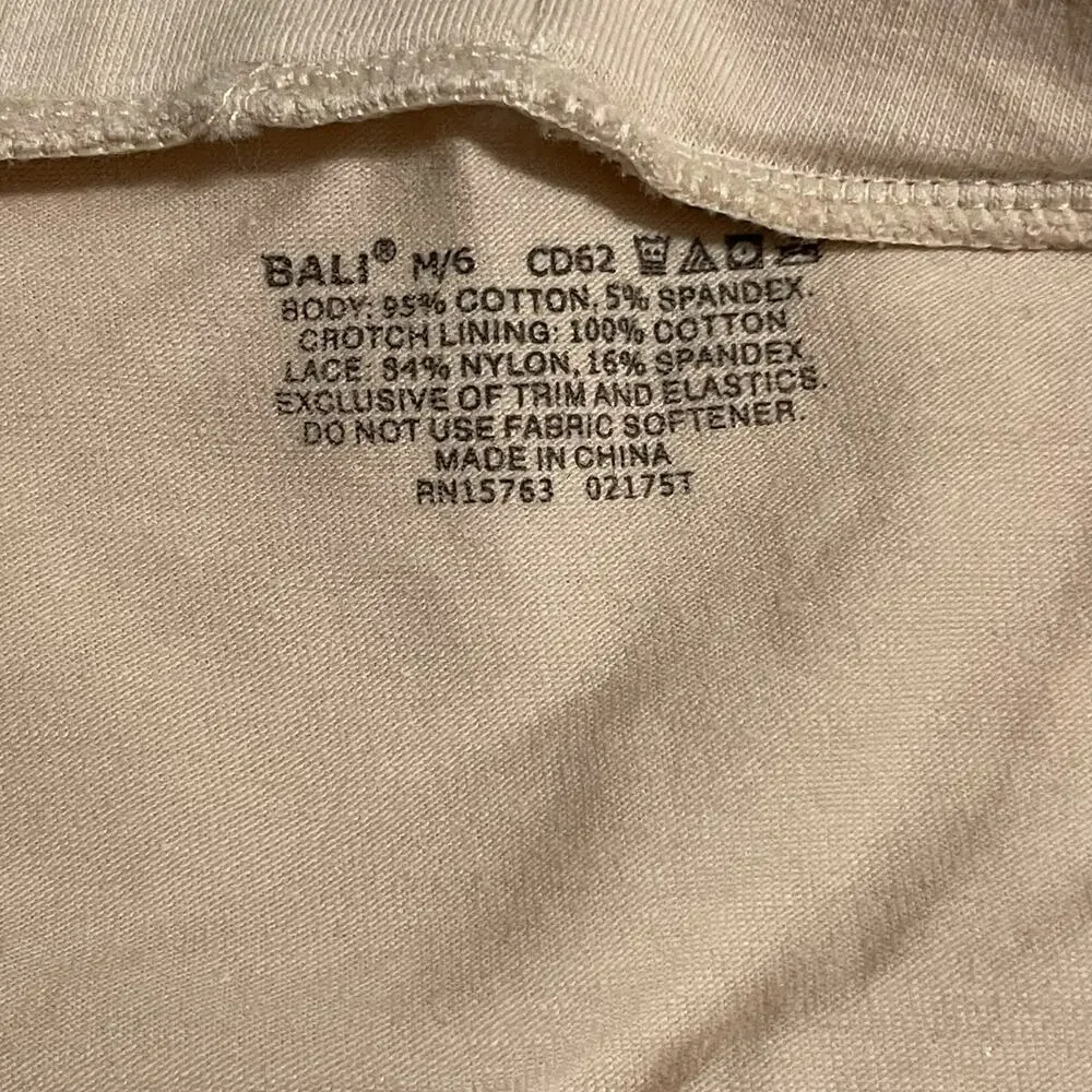 Bali Comfort Revolution Lace Desire Underwear Panty Size M/6 Hi Cut DFCD62 Tan